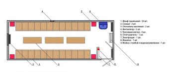 Чертеж Вагон-дом сушилка на 24 человека 8000х2500 мм